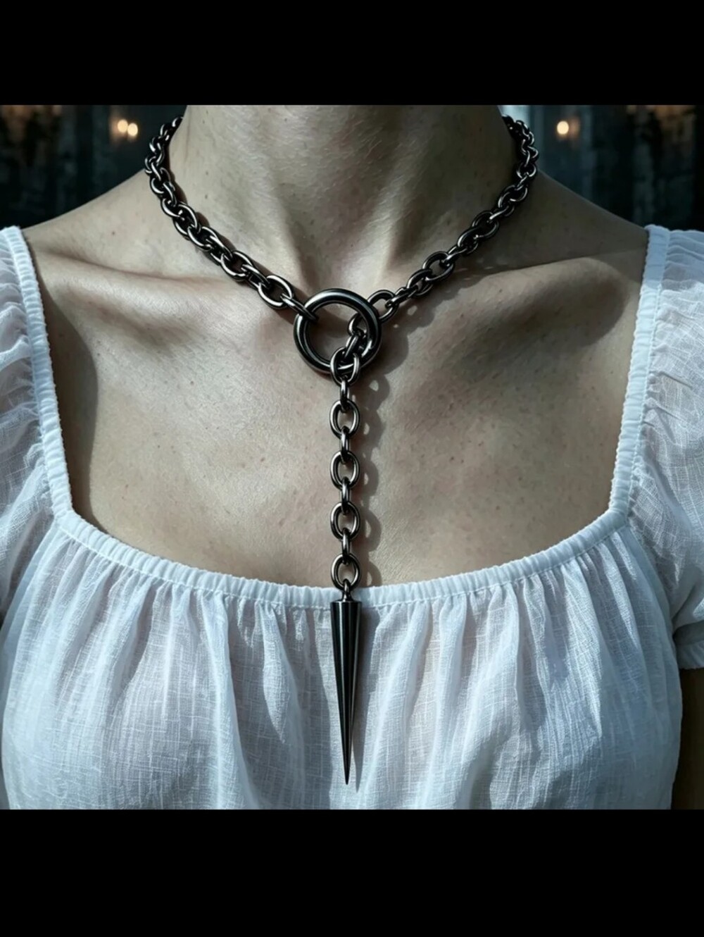 Gothic Asymmetrical Geometric Alloy Necklace Cuban Neck Chain - Various Styles